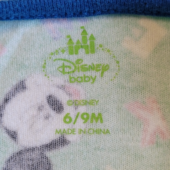 Disney Baby Boys Mickey Mouse Green Zip Up Footed Pajamas 6-9 Months - Picture 3 of 4